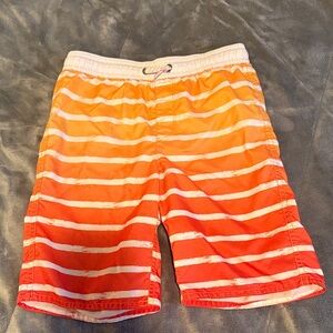 Old Navy Kids Orange Striped Swim Trunks